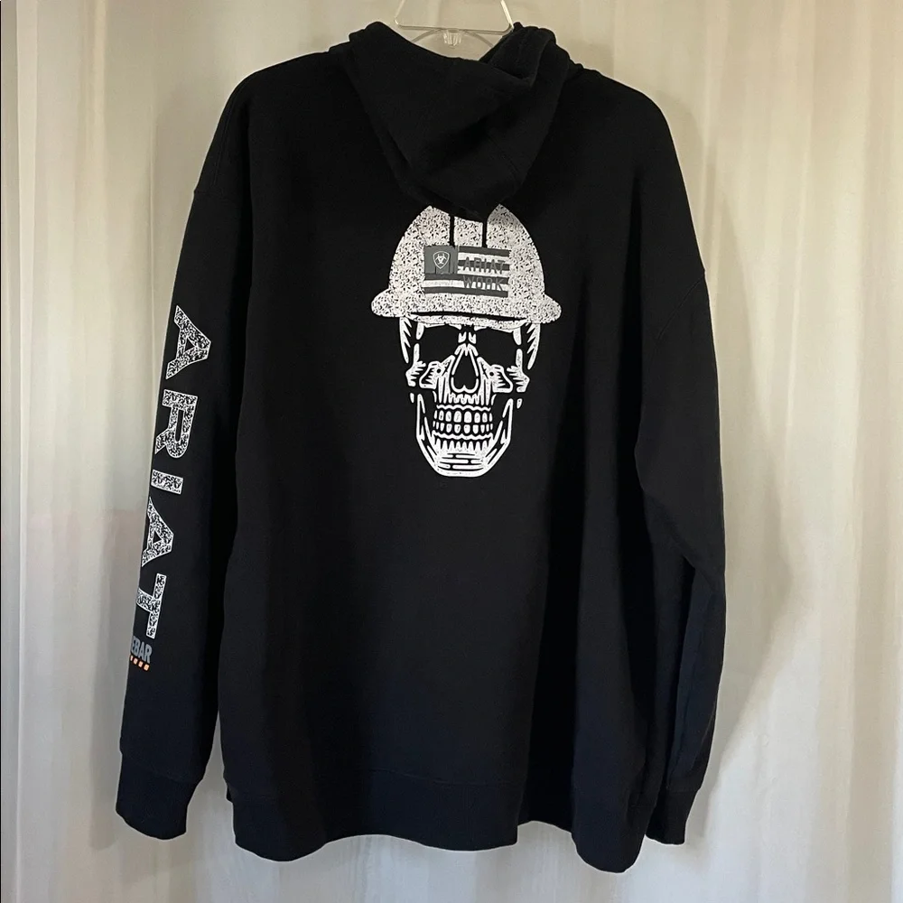 Men’s Ariat Rebar Black Hoodie Sweatshirt Size XL - Picture 2 of 4